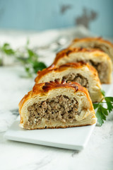Traditional Russian meat pie © marysckin