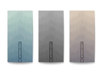 Background with color gradation in muted tones. Overlapping layers with jagged textured edges.
