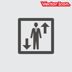 elevator icon isolated sign symbol and flat style for app, web and digital design. Vector illustration.
