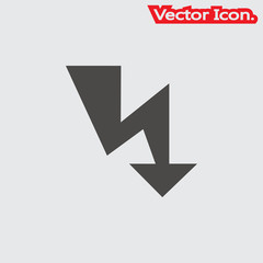 energy power icon isolated sign symbol and flat style for app, web and digital design. Vector illustration.