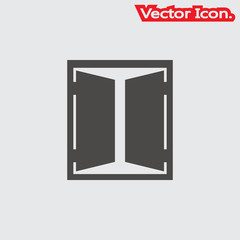 Entry door icon isolated sign symbol and flat style for app, web and digital design. Vector illustration.