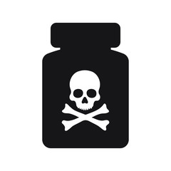 Poison Bottle Icon on White Background. Vector