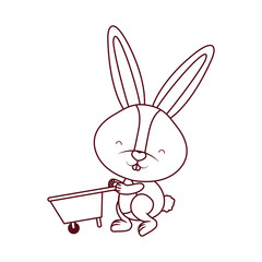 Obraz premium bunny with wheelbarrow isolated icon
