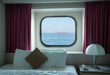 Looking at the sea from the window