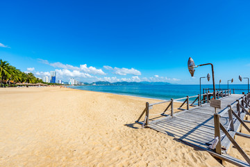 Nha Trang - Vietnam. December 13, 2015. Forming a magnificent sweeping arc, Nha Trang's 6km-long...