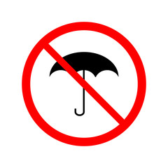 Prohibition sign. Crossed umbrella sign