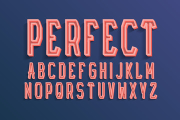 Perfect decorative alphabet. 3d colored font. Isolated english alphabet.