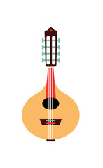 Naklejka na ściany i meble Bandurria flat vector style spanish musical instrument