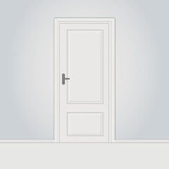 Vector realistic closed white entrance door