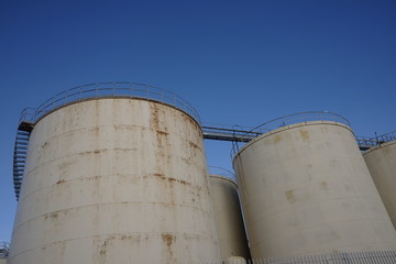 old industrial wine tanks