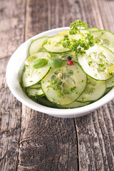 cucumber salad and basil