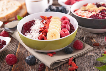 healthy breakfast with fruits