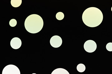 white circles on black background, White circle isolated on black, different circles on a black background 