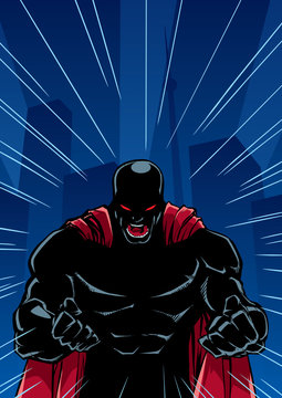 Screaming Superhero Background Silhouette