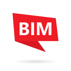 BIM (Building Information Modeling) acronym on a speach bubble- vector illustration