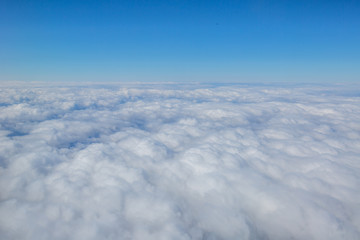 White clouds looking from the plane