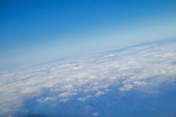 White clouds looking from the plane
