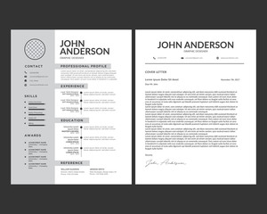 Clean Resume Templates and Cover Letter - obrazy, fototapety, plakaty