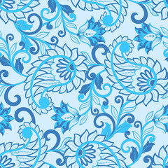 Fototapeta premium Paisley Ornate seamless damask background. Vector vintage pattern