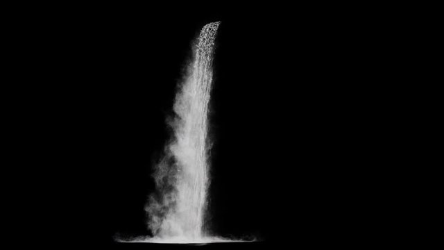 waterfall texture seamless loop, 4k, isolated on black, foam and mist, perfectly looped
