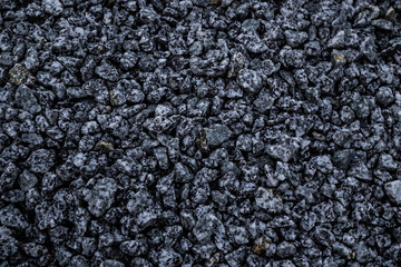 Ground stone grey background of many small stones, Background of stones, Grey stone, Scree background texture.
