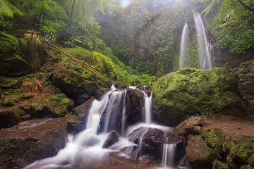 Jumog Waterfall is in Karanganyar, Central Java. This waterfall is one of the tourist destinations around the Kemuning tea garden.