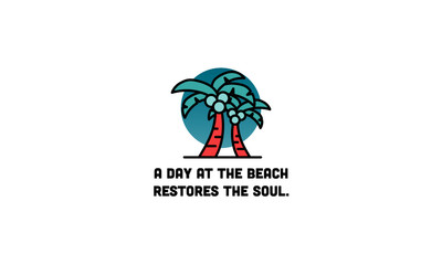 A day at the beach restores the soul Quote Poster Design