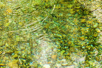 Circles on the surface of the reservoir as a background