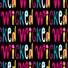 A seamless pattern of words in English in the style of graffiti. Quality illustration for your design