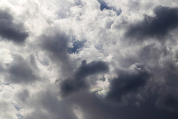 Clouds after rain before sunset as a background