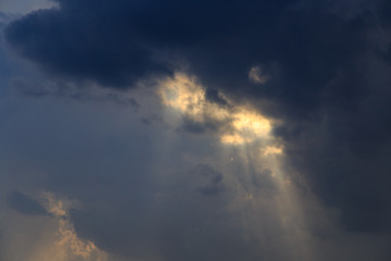 Naklejka na ściany i meble Clouds after rain before sunset as a background