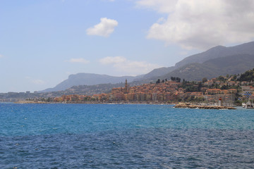 Fototapeta premium Menton cityscape, french riviera.
