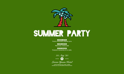 Summer Party Invitation Design with Where and When Details