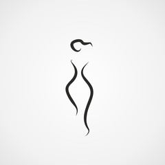 female shape icon vector lin illustration