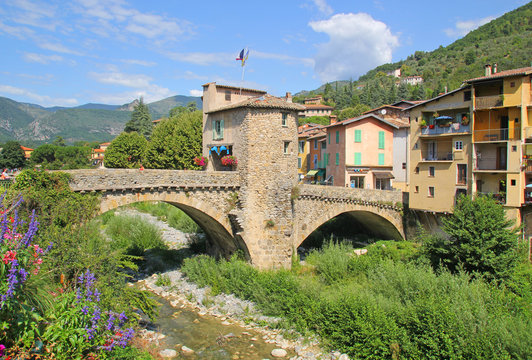 Sospel village in the south of France.