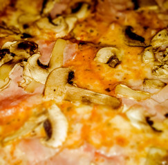 pizza with mushrooms and cheese