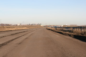 abgefr&auml;ster Asphalt auf Autobahnbaustelle