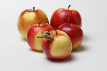 red apples on white background