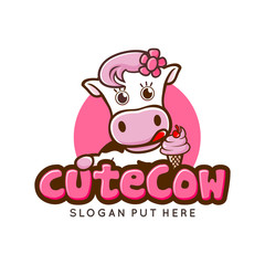 Cute Girl Pink Cow cartoon