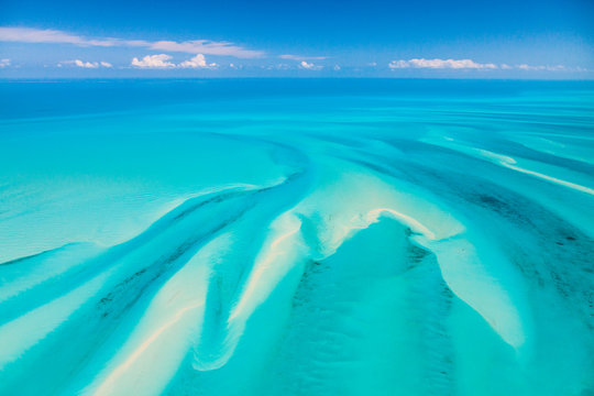 Aerial view, Eleuthera, Bahamas, America