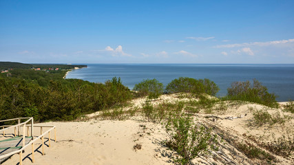 Russia. Kaliningrad. Curonian Spit. View from the observation deck on the dune of Efa