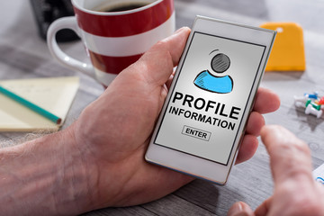 Profile information concept on a smartphone