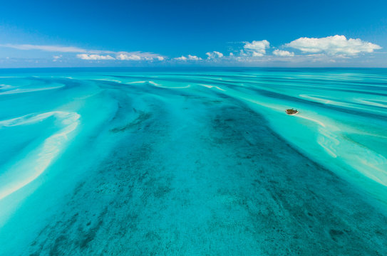 Aerial view, Eleuthera, Bahamas, America