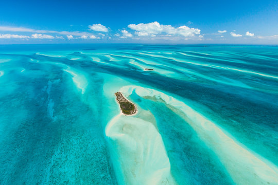 Aerial view, Eleuthera, Bahamas, America
