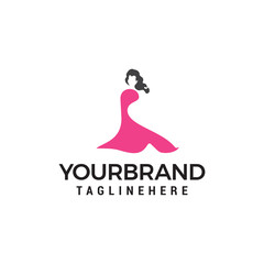 Obraz na płótnie Canvas Beautiful fashion woman Logo designs template
