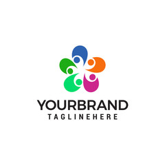 People connect logo, Community people Logo designs template