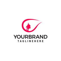 woman hair style logo, beauty salon logo designs template