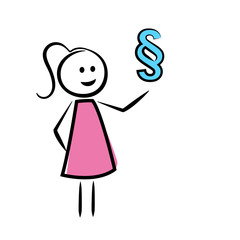 weibliches Strichmännchen mit Paragraph