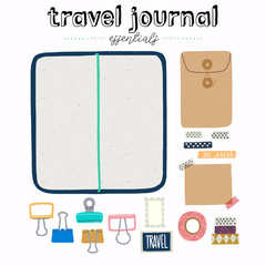 Travel journaling toolkit clipart
