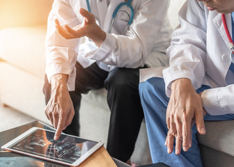 Surgical doctor teamwork, orthopedic surgeon, ER surgery team working in hospital medical clinic...